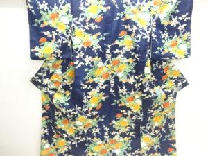 草花模様小紋着物